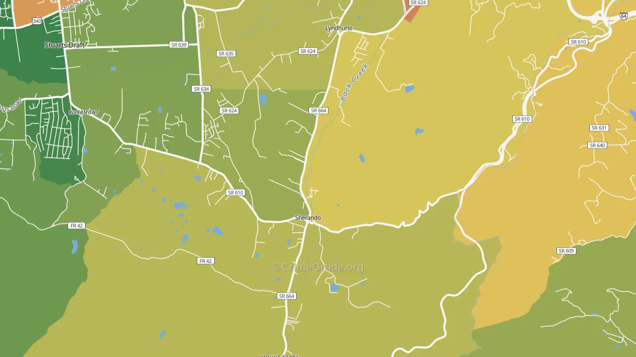 Lyndhurst, VA Map of Vandalism Rates