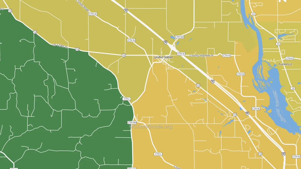 Lyndon Station, WI Map of Vandalism Rates