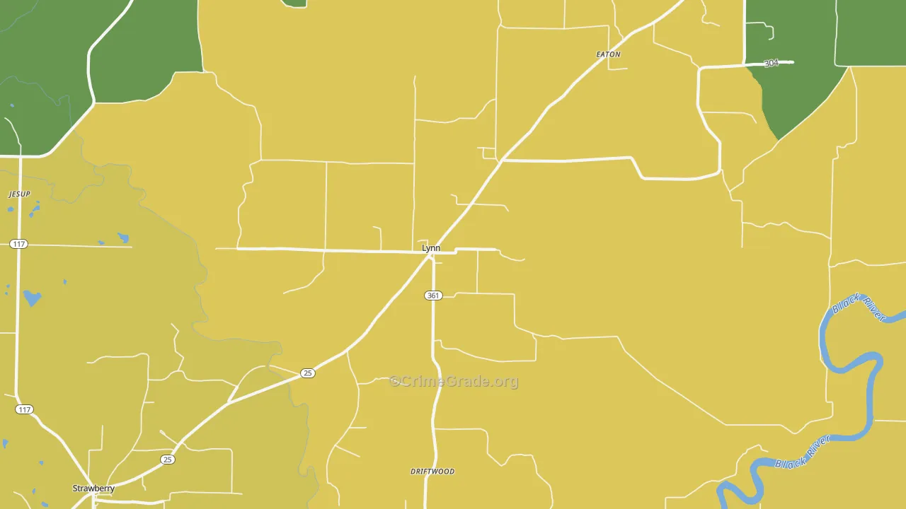 Lynn, AR Map of Vandalism Rates