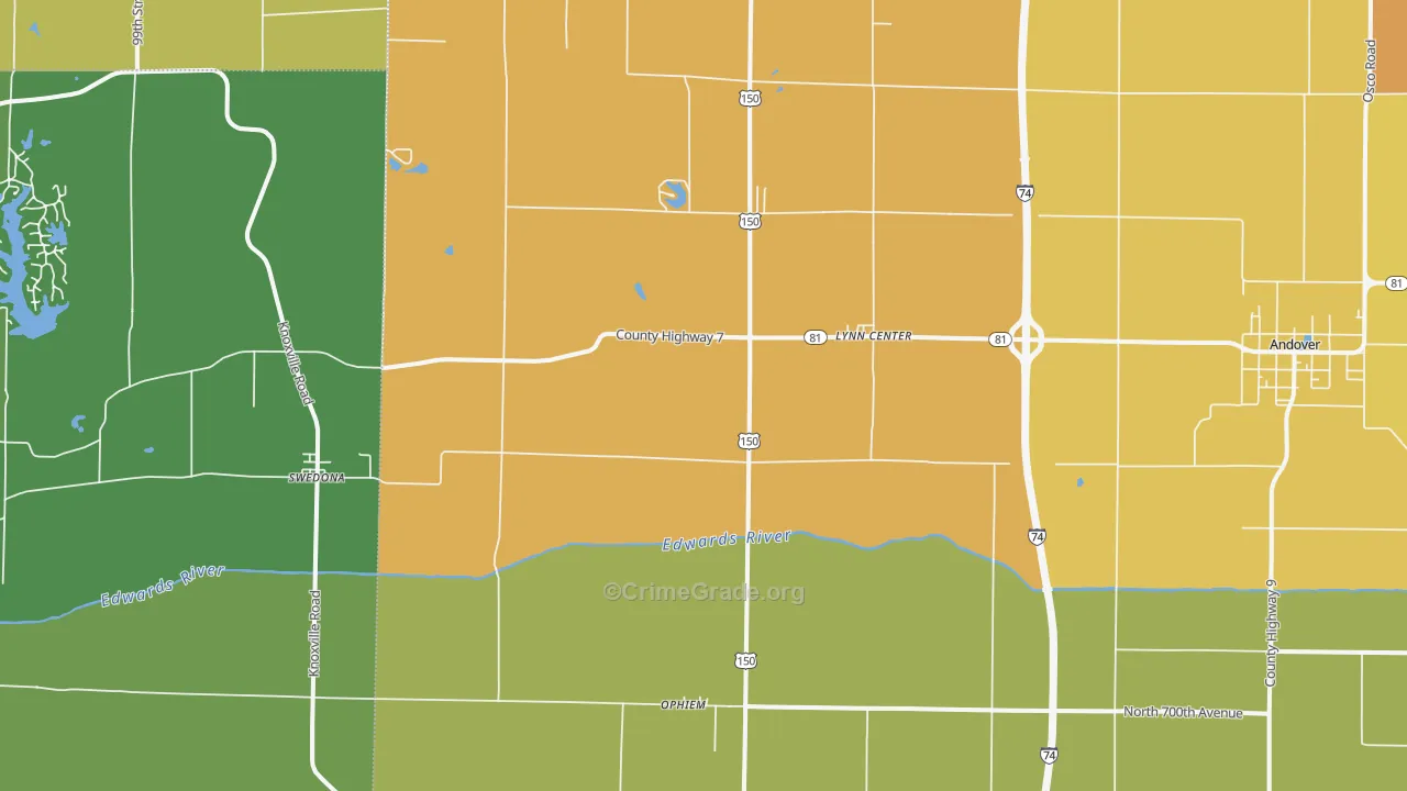 Lynn Center, IL Map of Vandalism Rates