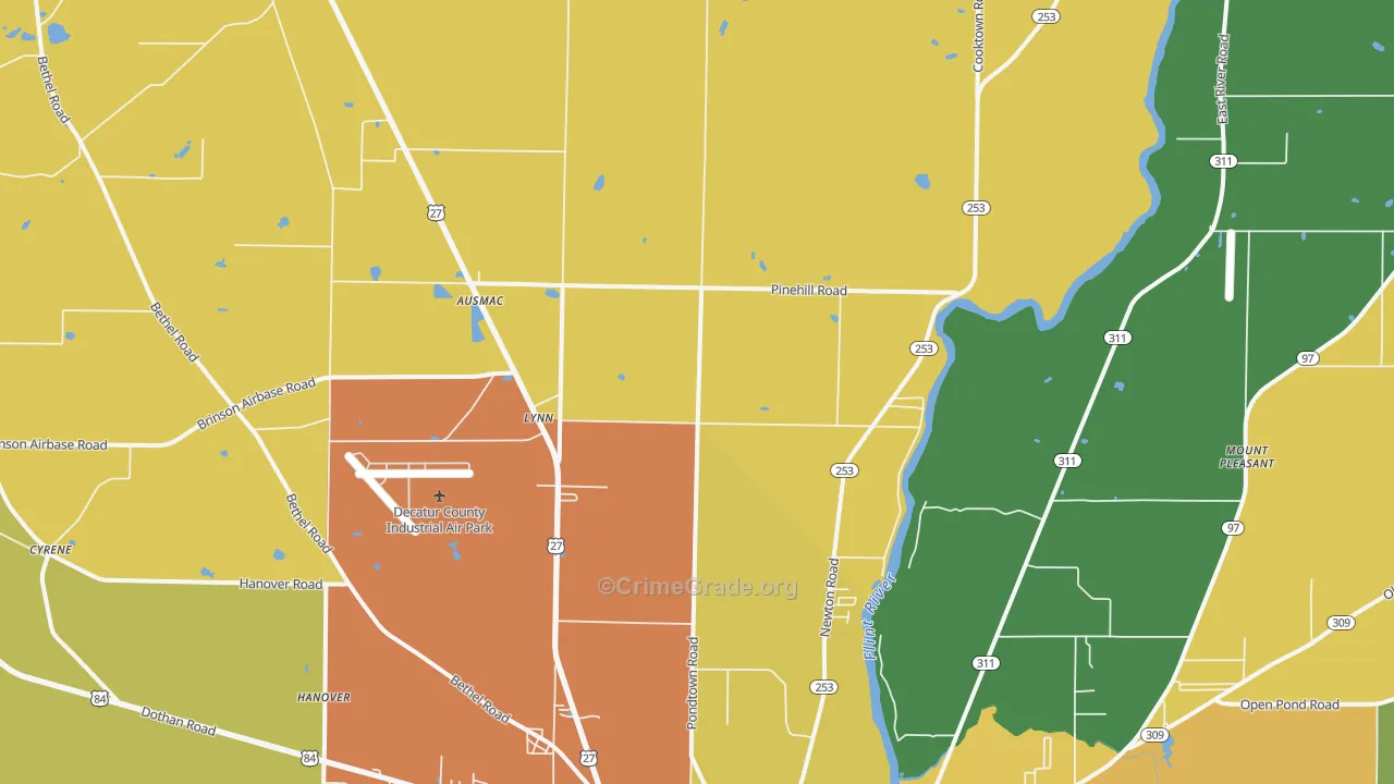 Lynn, GA Map of Vandalism Rates