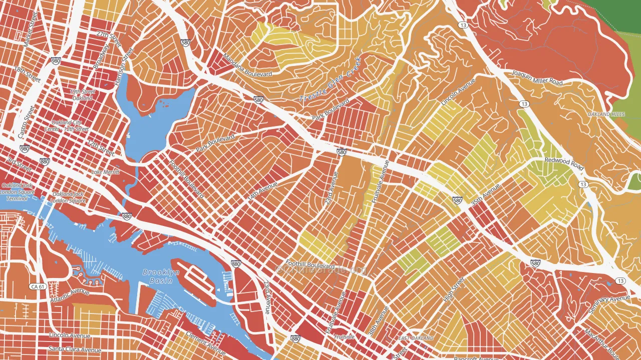 Lynn-Highland Park, Oakland, CA Map of Vandalism Rates