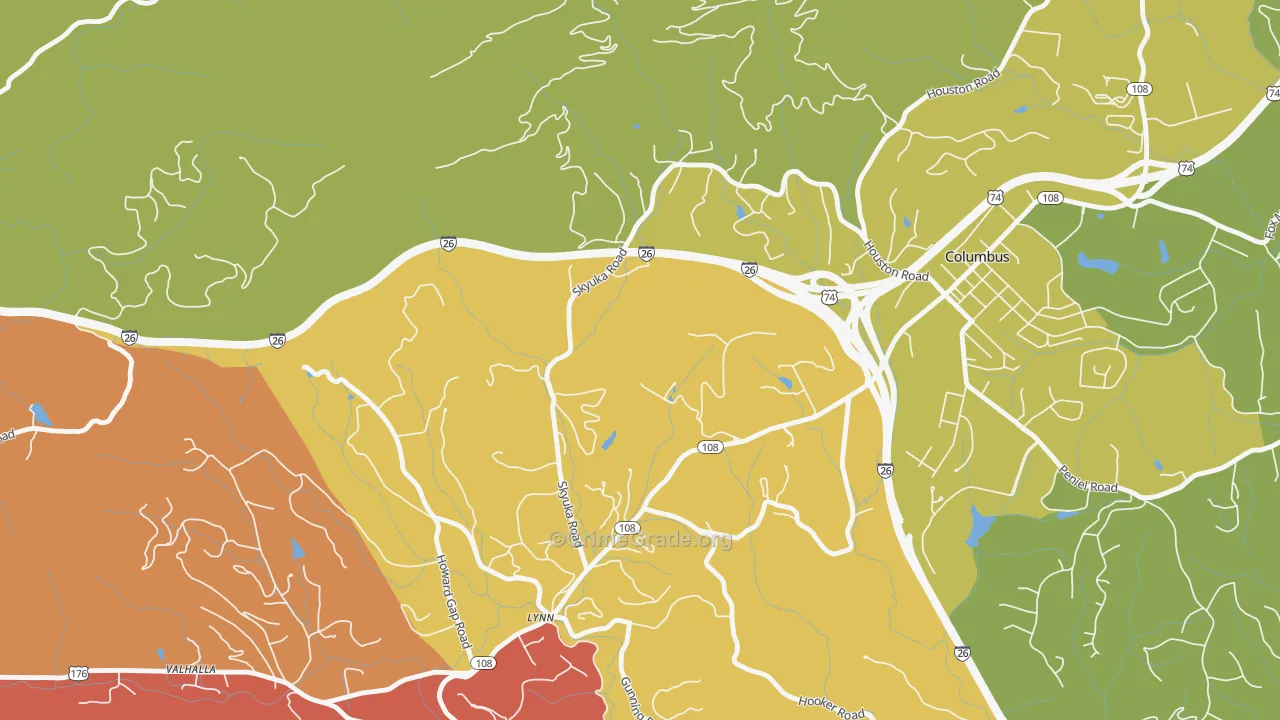 Lynn, NC Map of Vandalism Rates