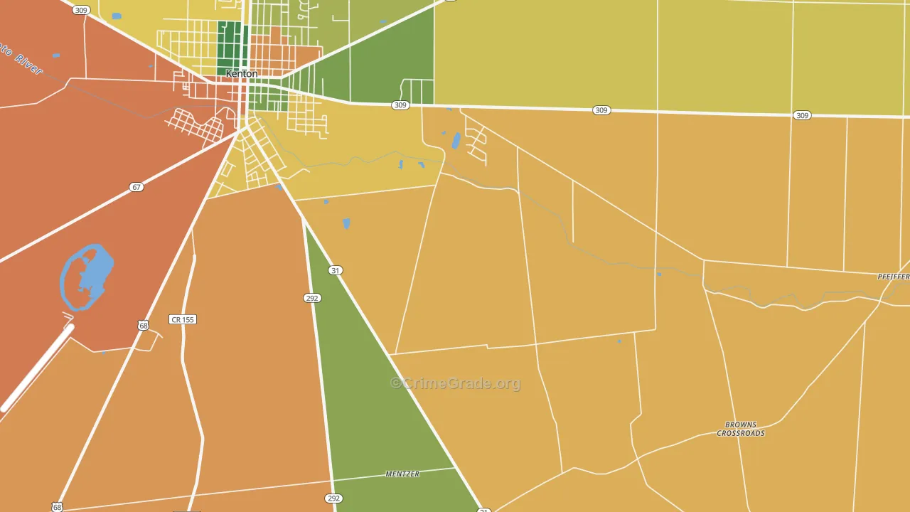 Lynn, OH Map of Vandalism Rates