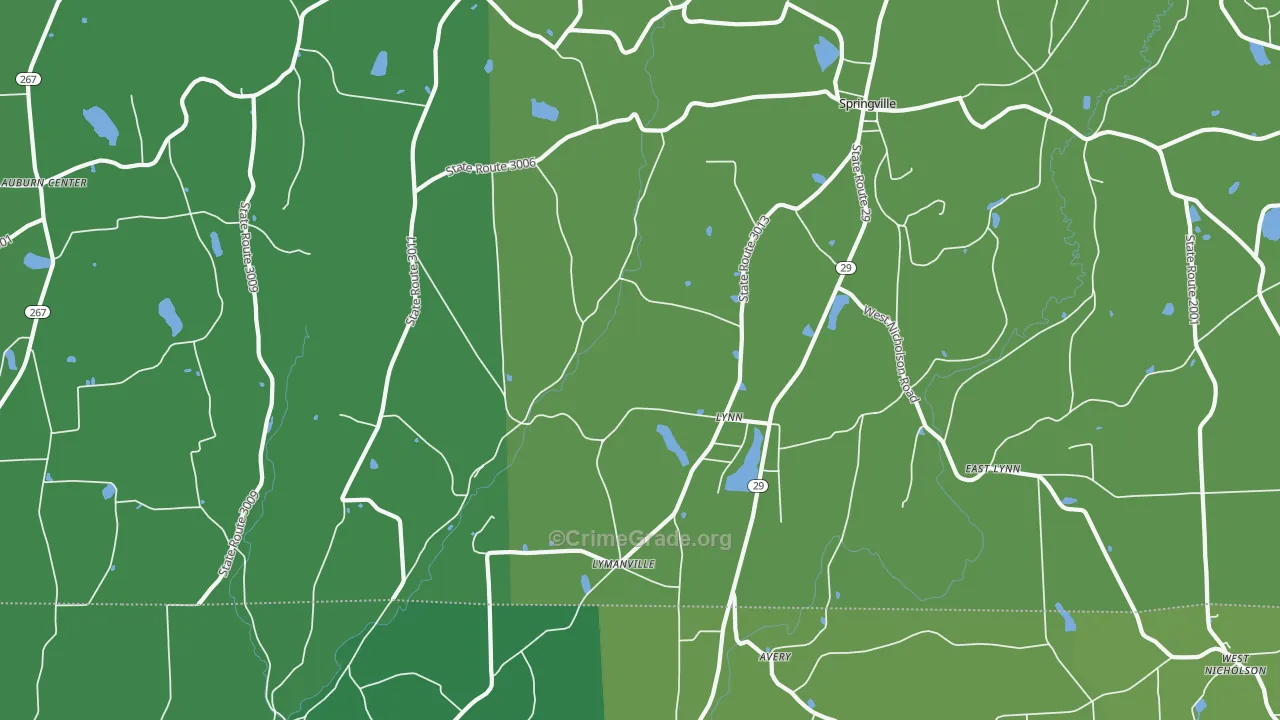 Lynn, PA Map of Vandalism Rates