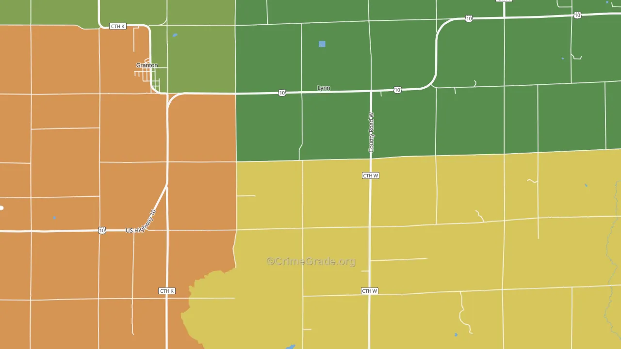 Lynn, WI Map of Vandalism Rates