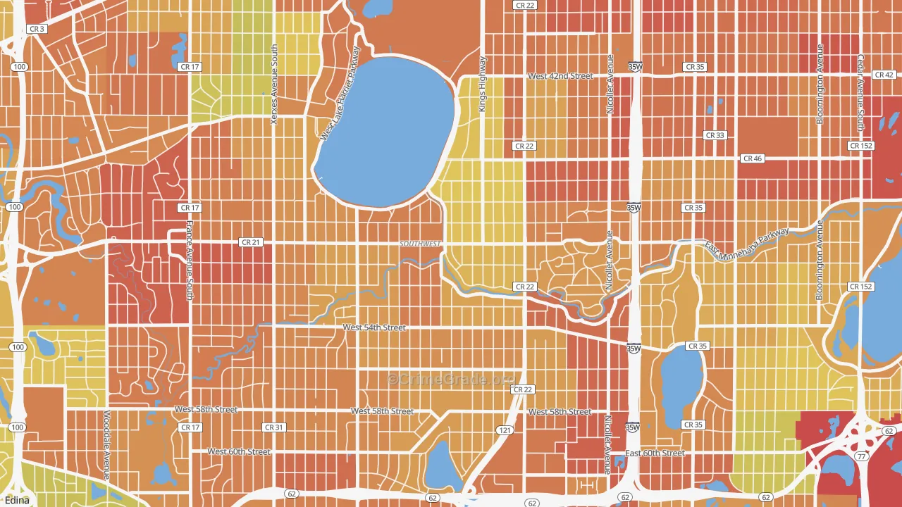 Lynnhurst, Minneapolis, MN Map of Vandalism Rates