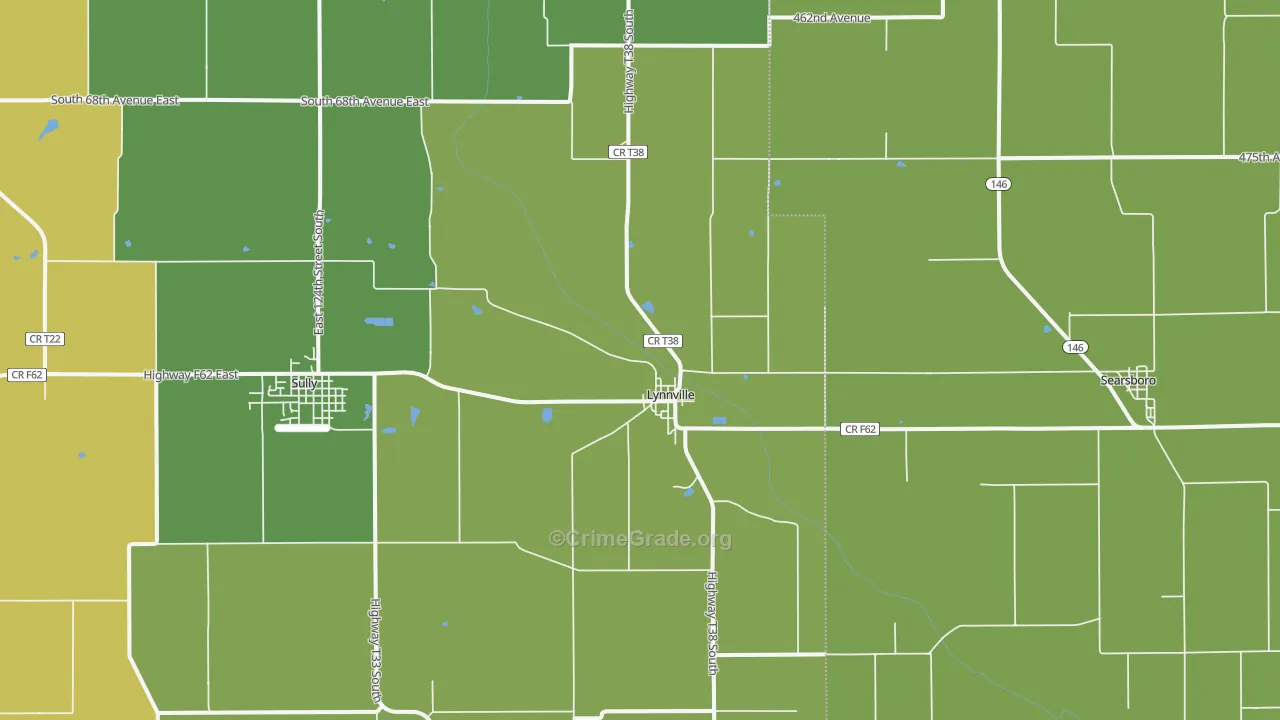 Lynnville, IA Map of Vandalism Rates