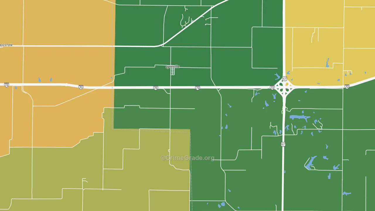 Lynnville, IL Map of Vandalism Rates