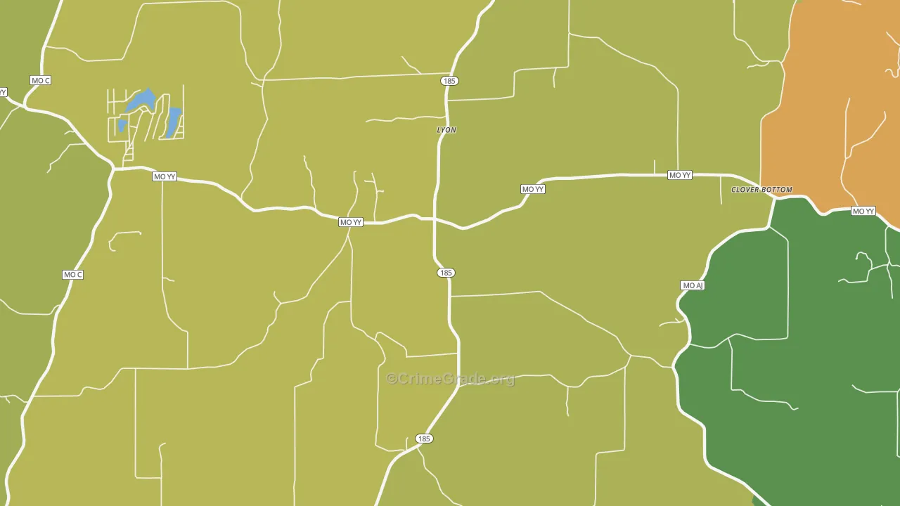 Lyon, MO Map of Vandalism Rates