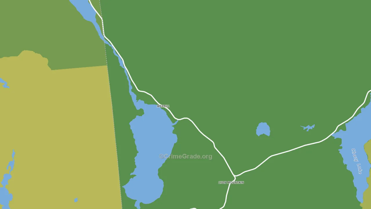Lyon Mountain, NY Map of Vandalism Rates