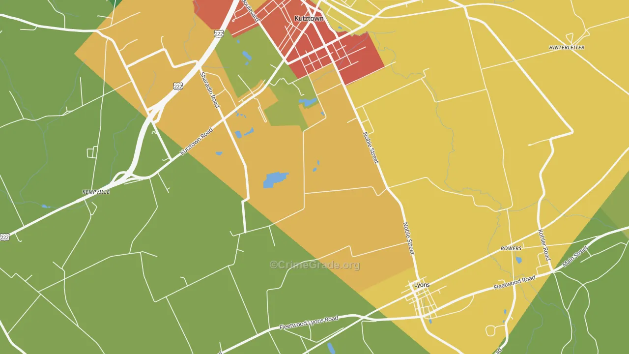 Lyon Station, PA Map of Vandalism Rates