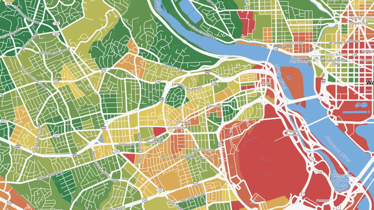 Lyon Village, Arlington, VA Map of Vandalism Rates
