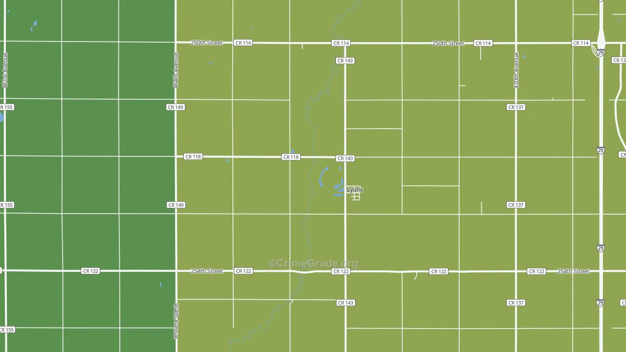 Lyons, SD Map of Vandalism Rates