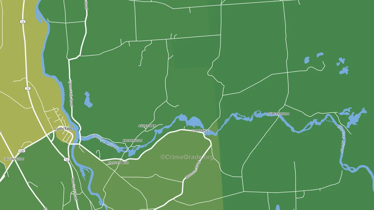 Lyonsdale, NY Map of Vandalism Rates