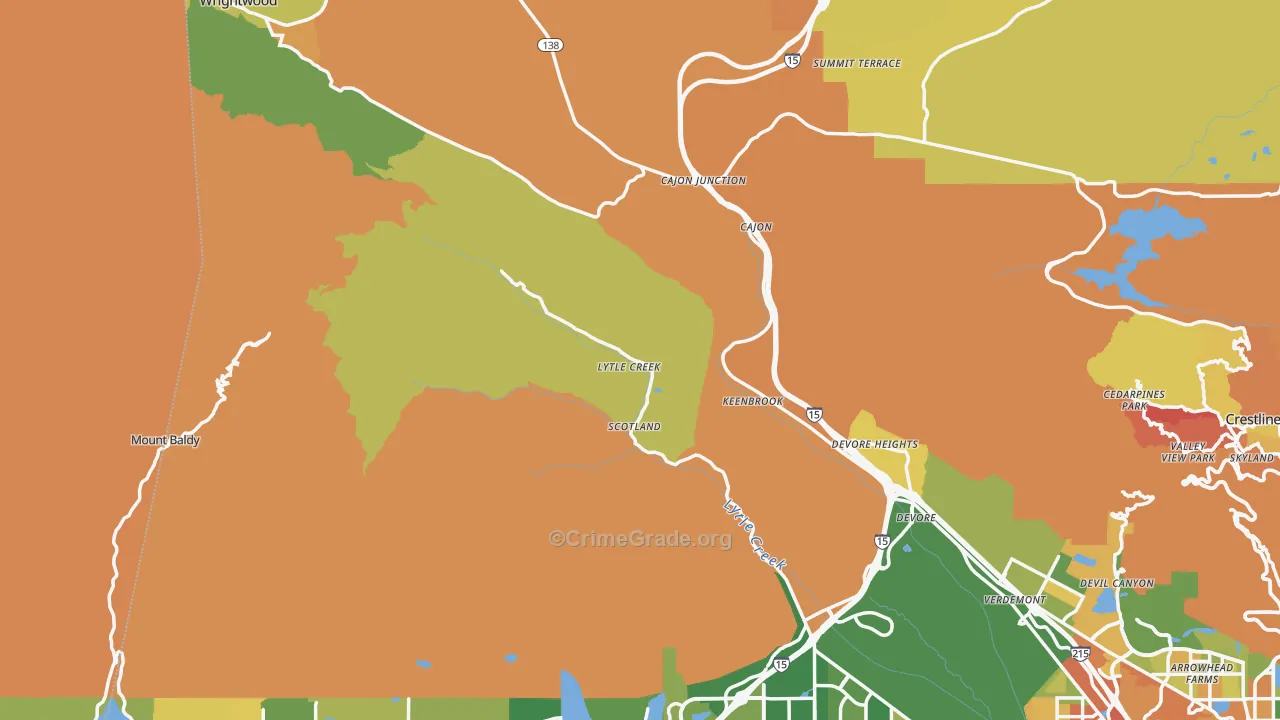 Lytle Creek, CA Map of Vandalism Rates