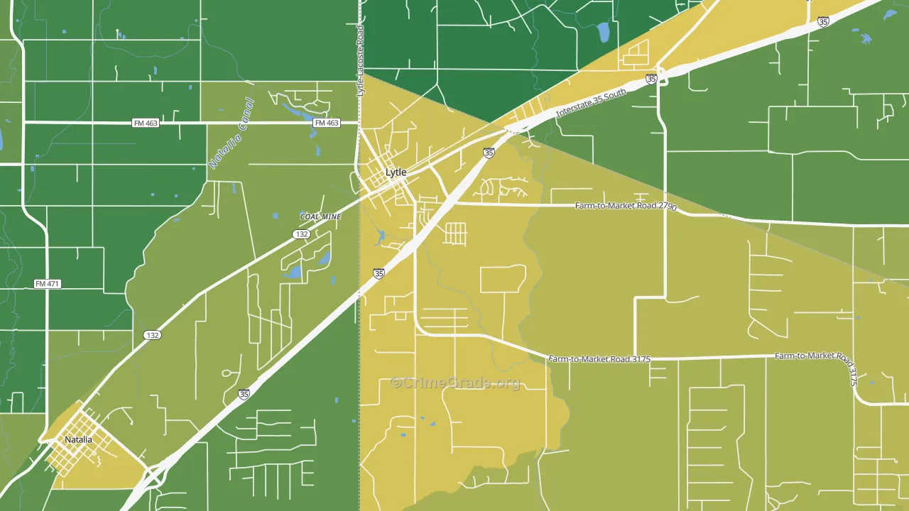 Lytle, TX Map of Vandalism Rates