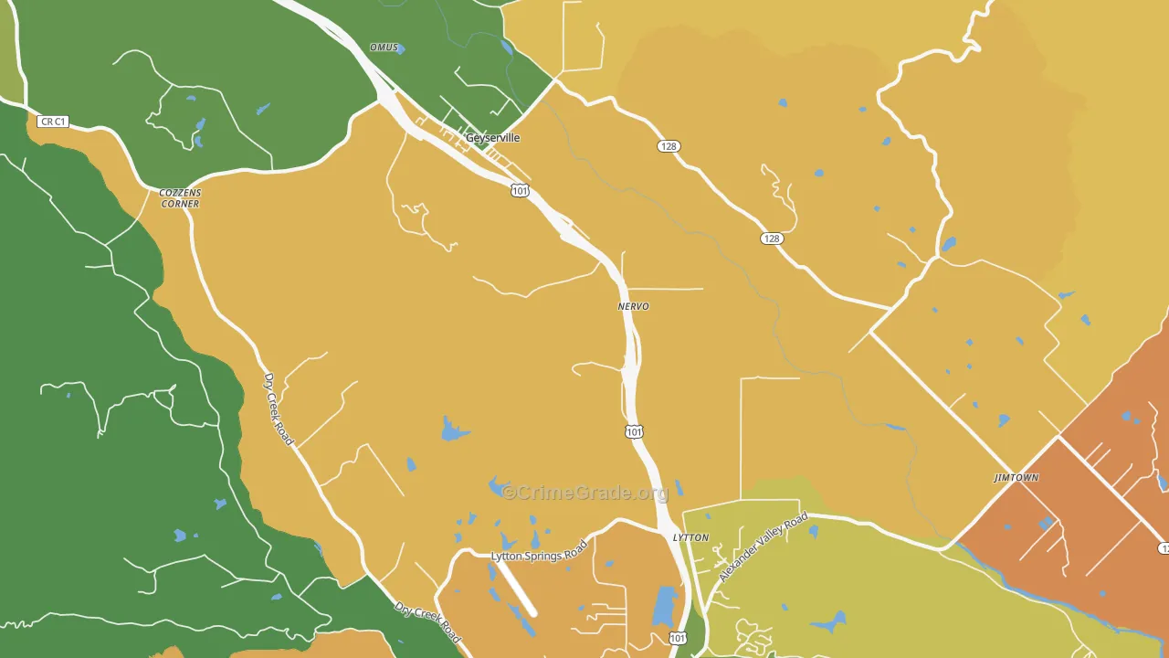 Lytton, CA Map of Vandalism Rates