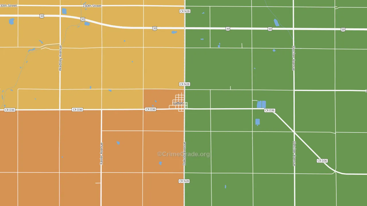 Lytton, IA Map of Vandalism Rates