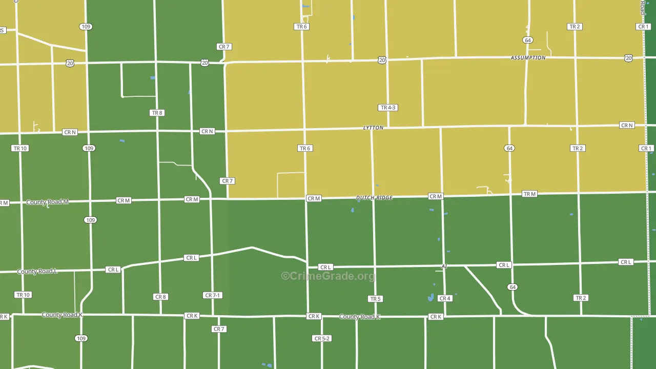 Lytton, OH Map of Vandalism Rates