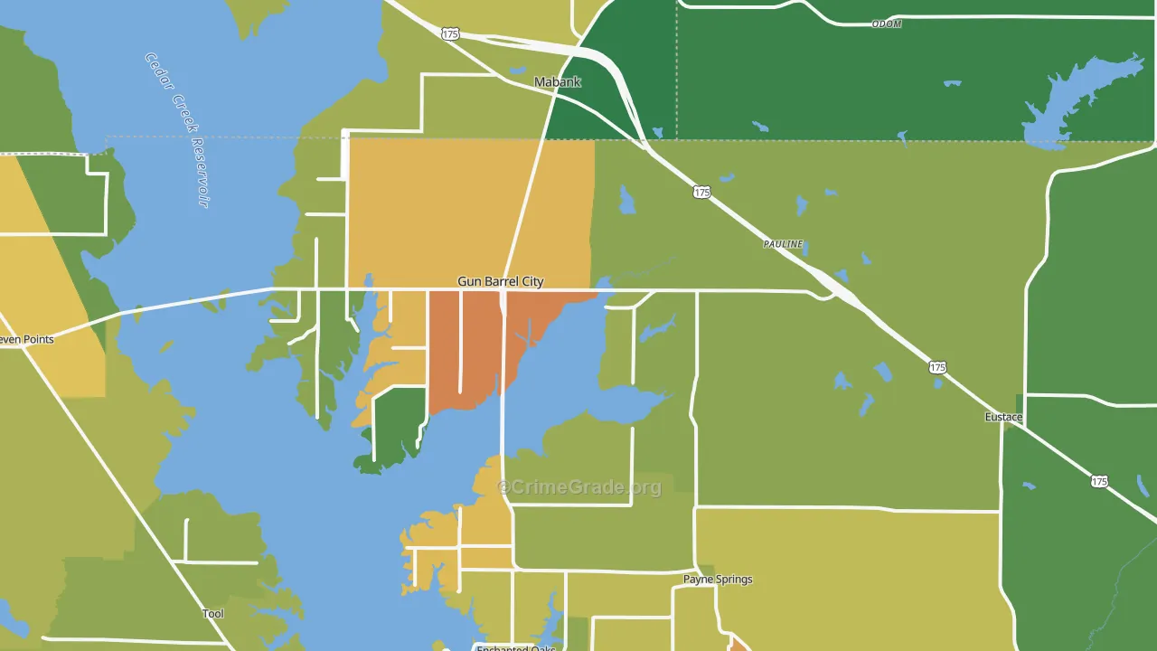 Mabank, TX Map of Vandalism Rates