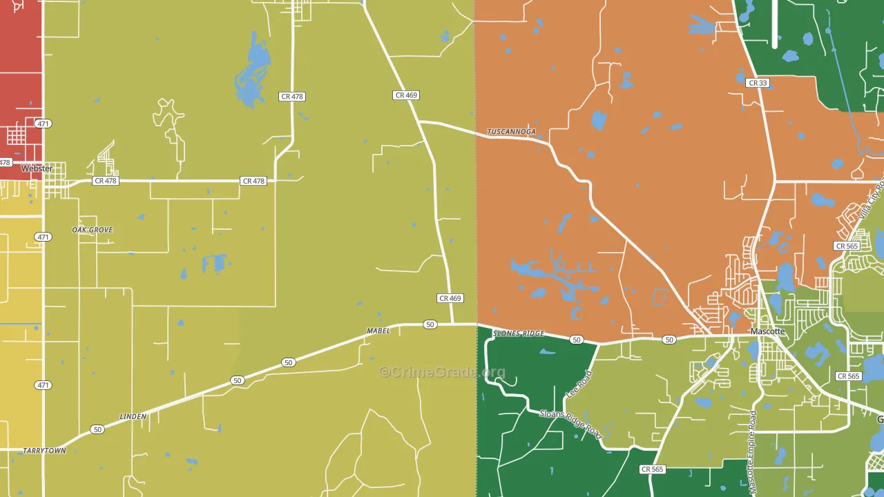 Mabel, FL Map of Vandalism Rates