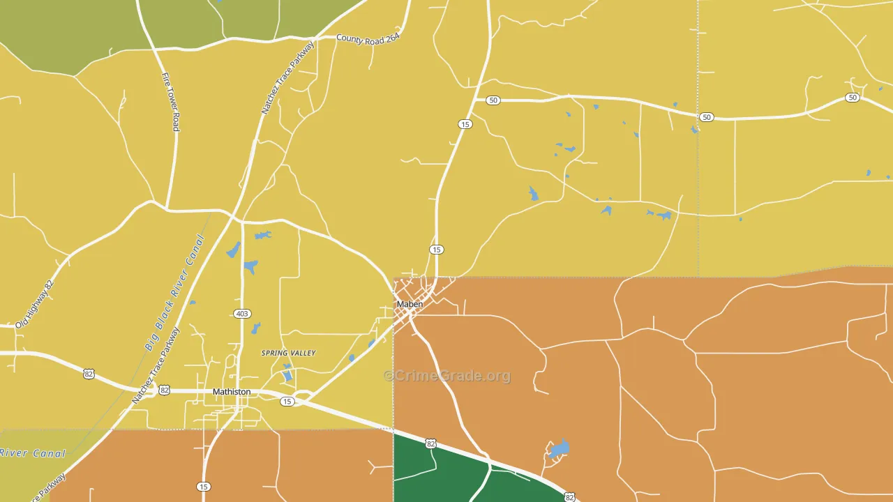 Maben, MS Map of Vandalism Rates