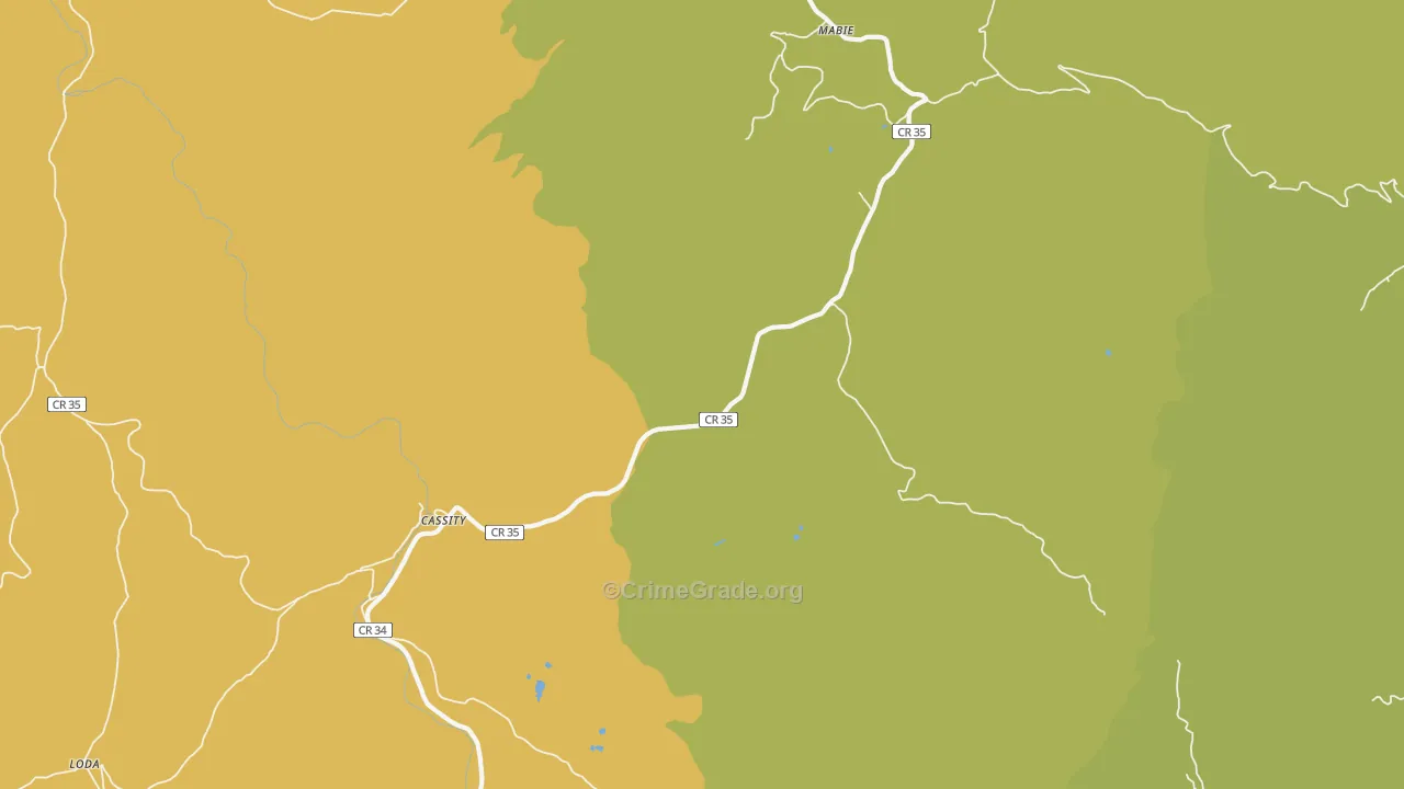 Mabie, WV Map of Vandalism Rates