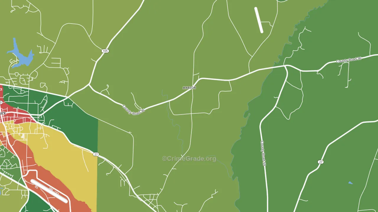 Mabson, AL Map of Vandalism Rates