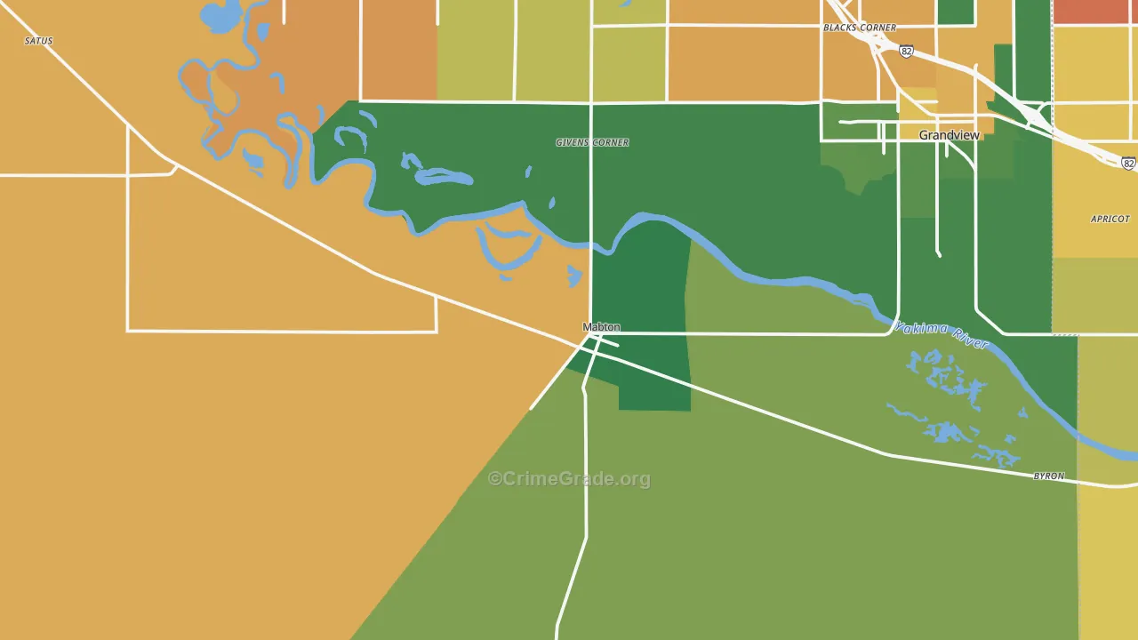 Mabton, WA Map of Vandalism Rates