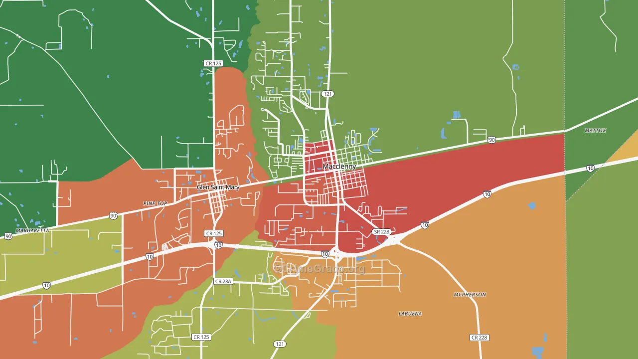 Macclenny, FL Map of Vandalism Rates