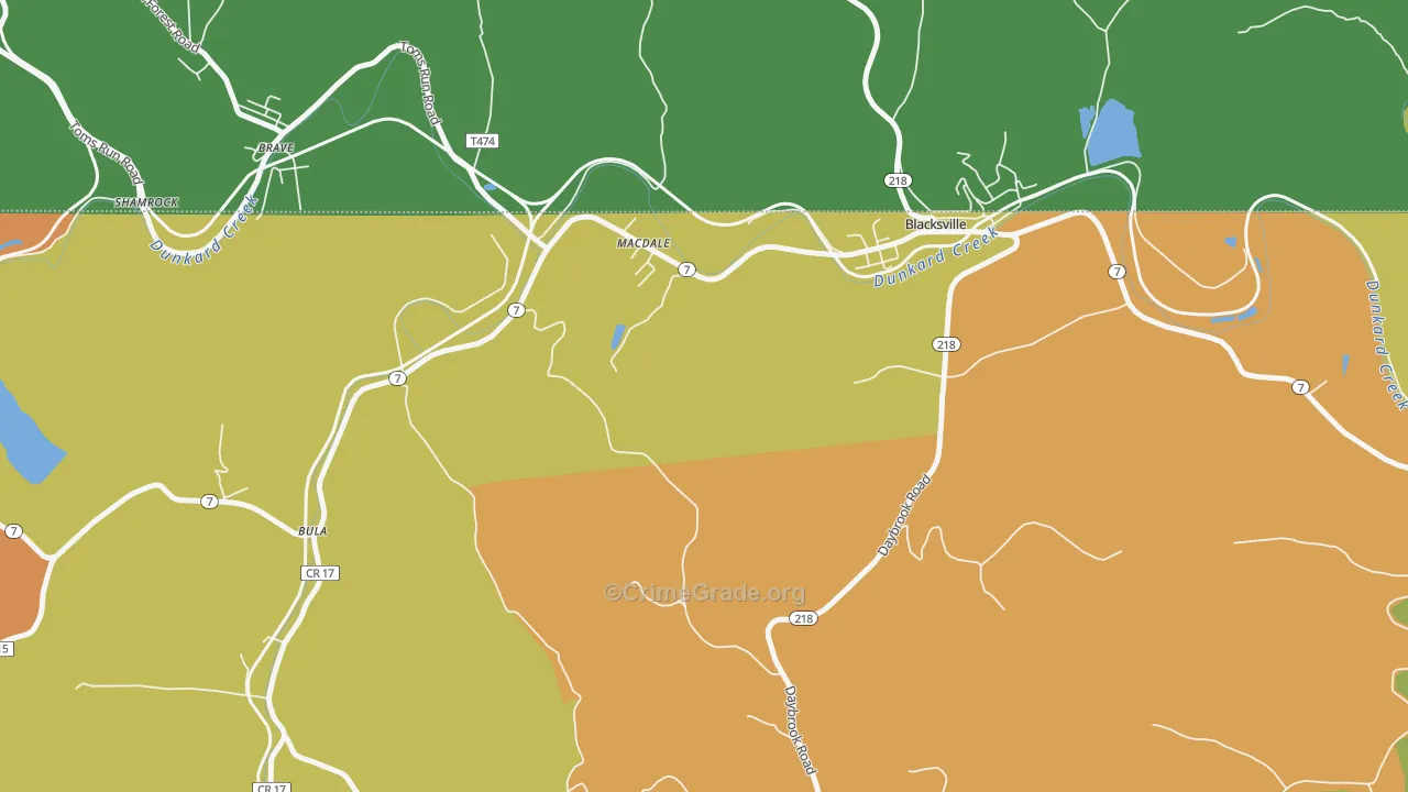 MacDale, WV Map of Vandalism Rates