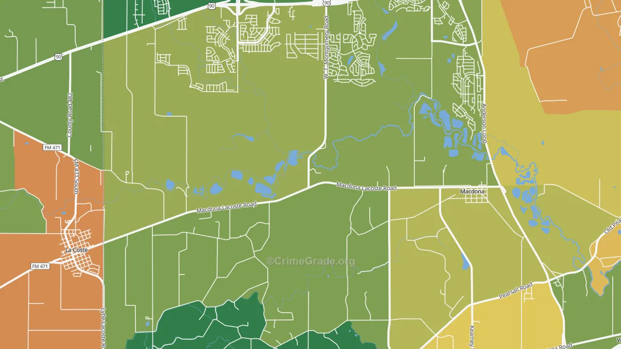 Macdona, TX Map of Vandalism Rates