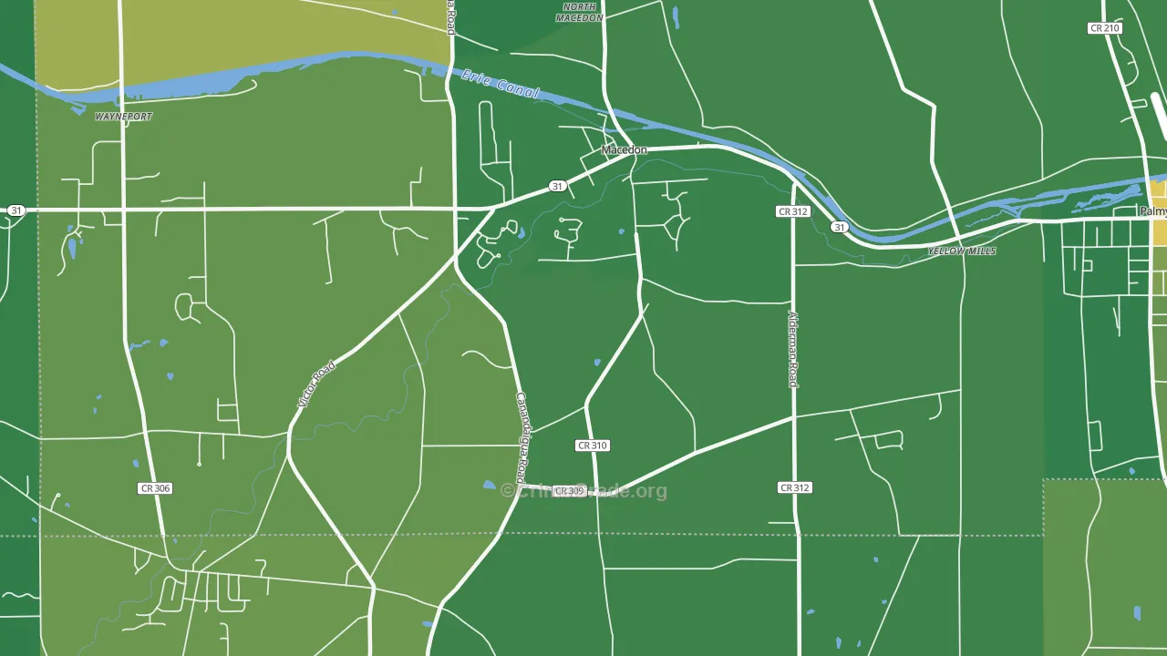 Macedon Center, NY Map of Vandalism Rates
