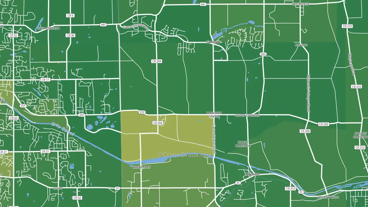 Macedon, NY Map of Vandalism Rates