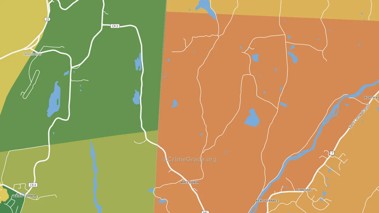 Macedonia, CT Map of Vandalism Rates