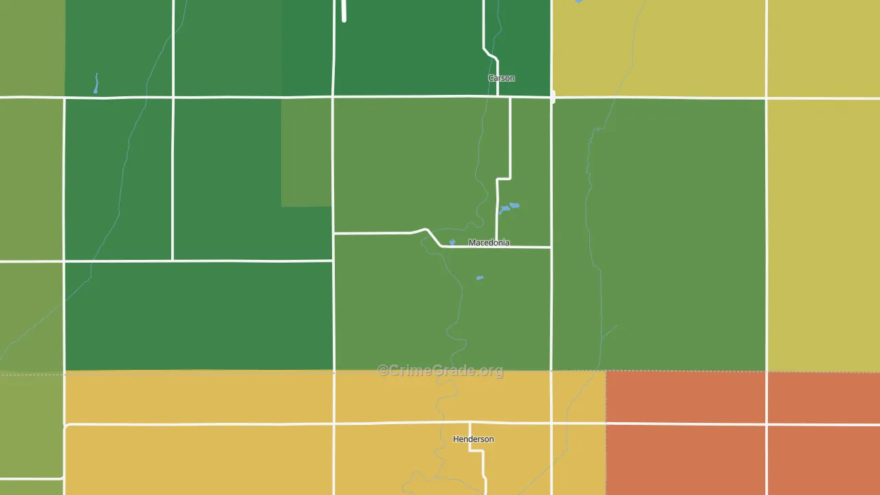 Macedonia, IA Map of Vandalism Rates