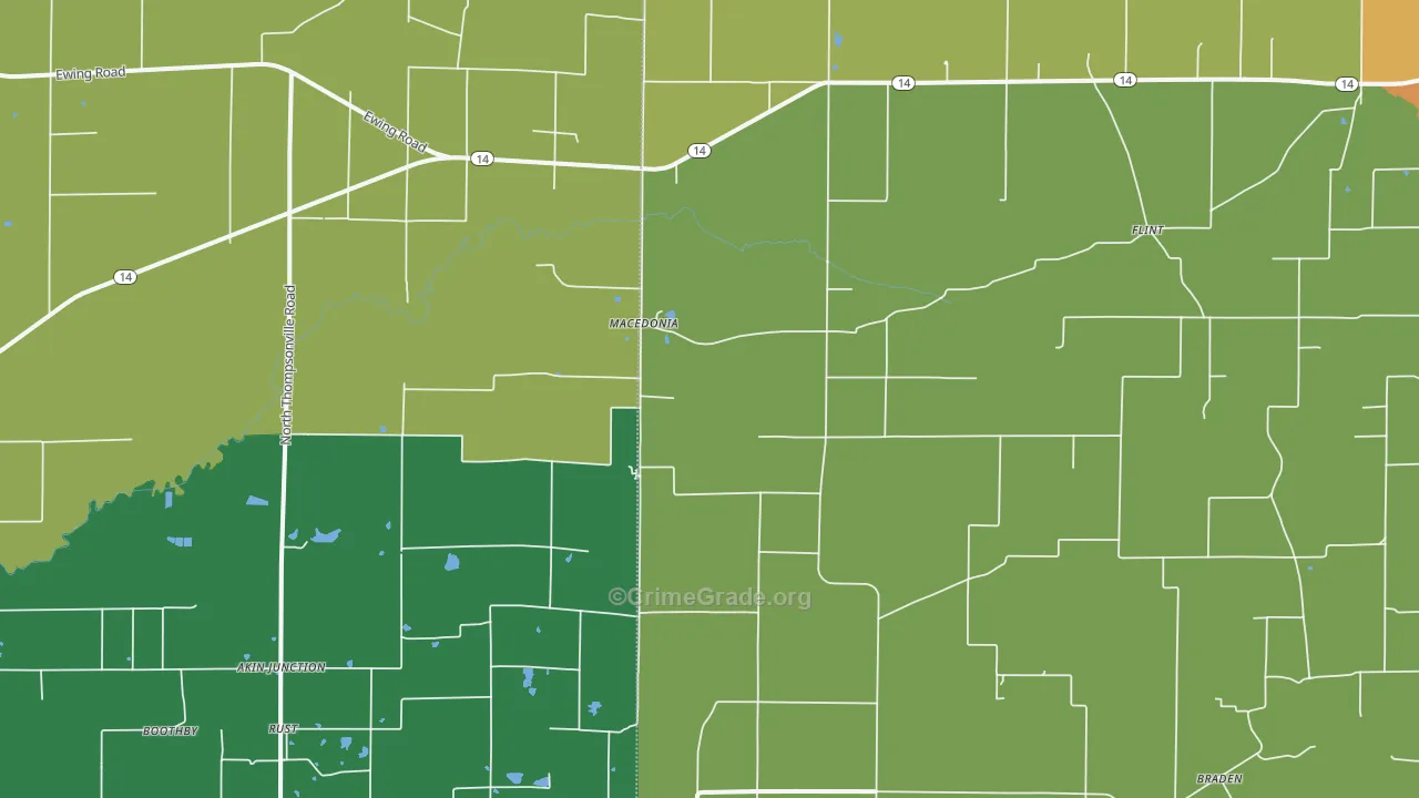 Macedonia, IL Map of Vandalism Rates
