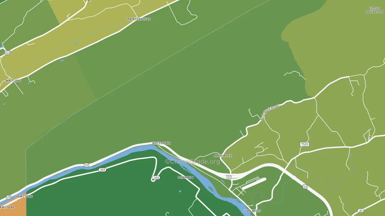 Macedonia, PA Map of Vandalism Rates