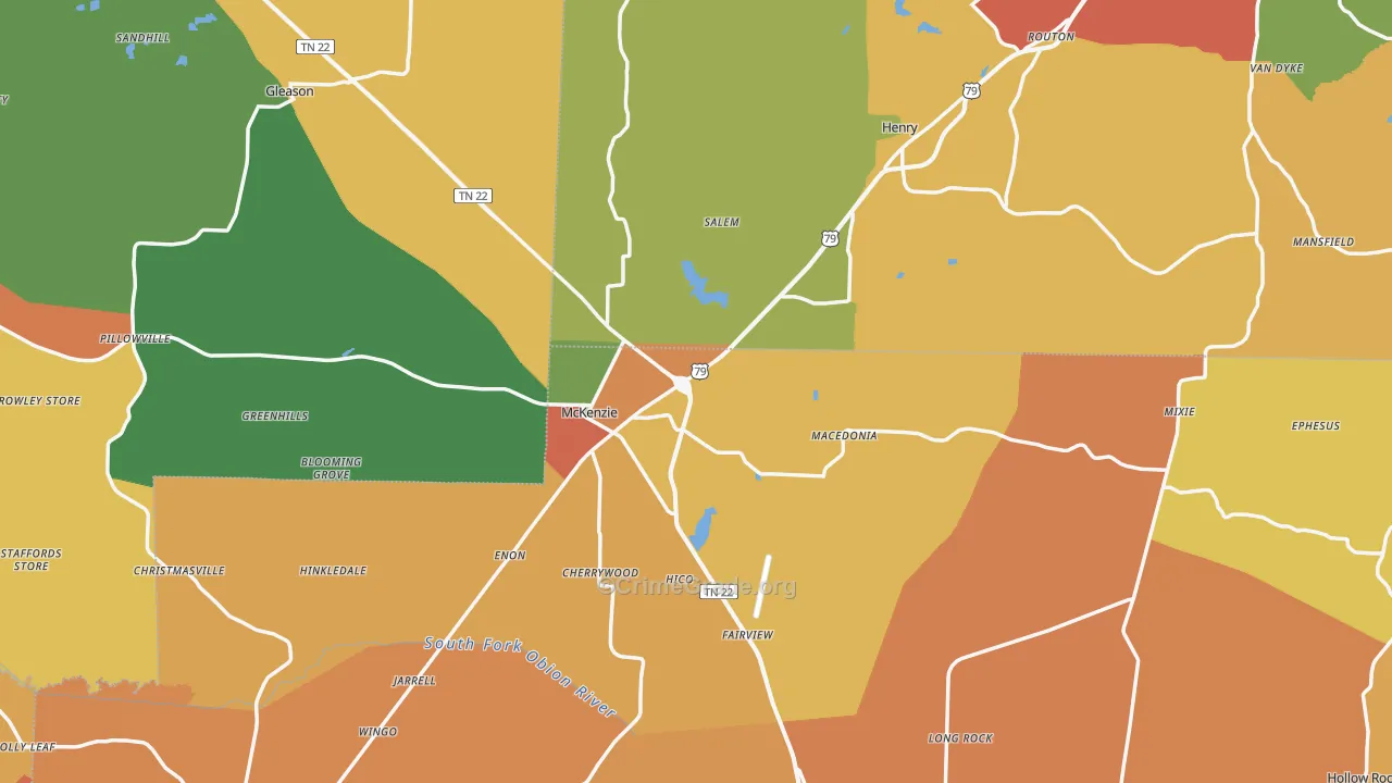 Macedonia, TN Map of Vandalism Rates