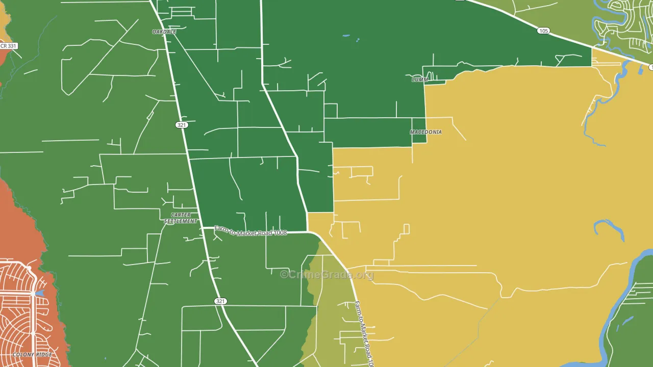 Macedonia, TX Map of Vandalism Rates
