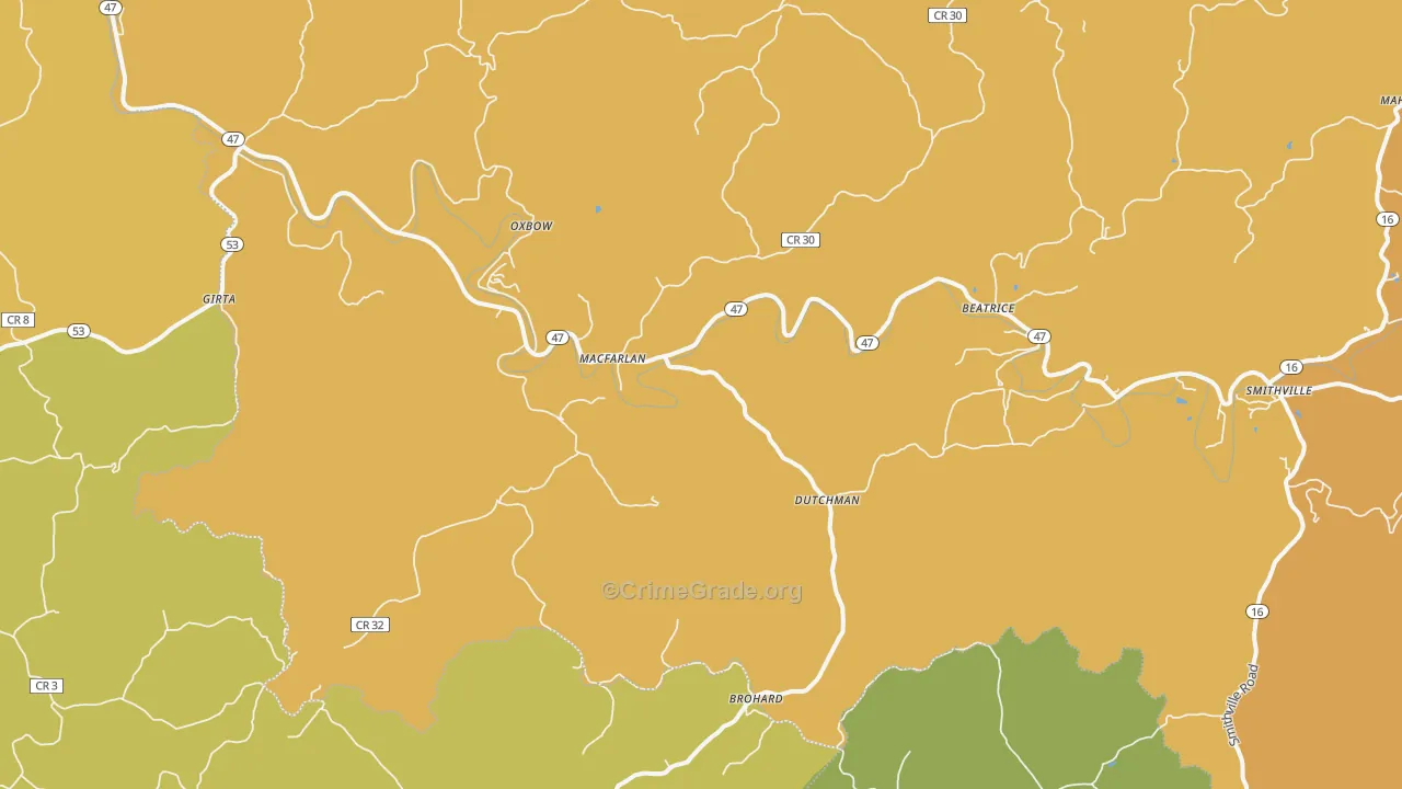Macfarlan, WV Map of Vandalism Rates