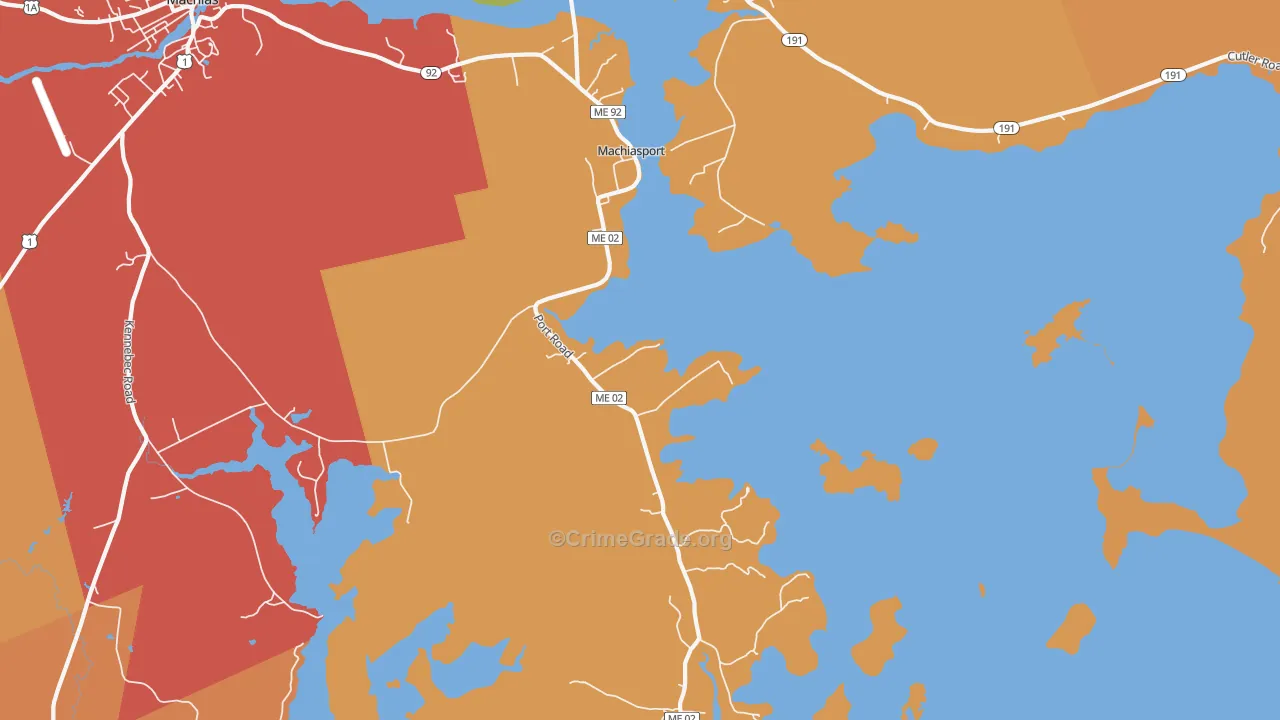 Machiasport, ME Map of Vandalism Rates