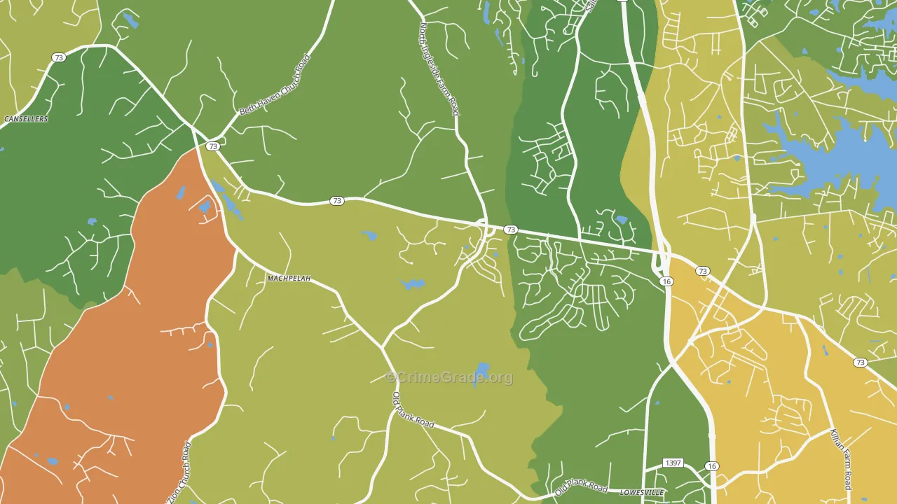 Machpelah, NC Map of Vandalism Rates