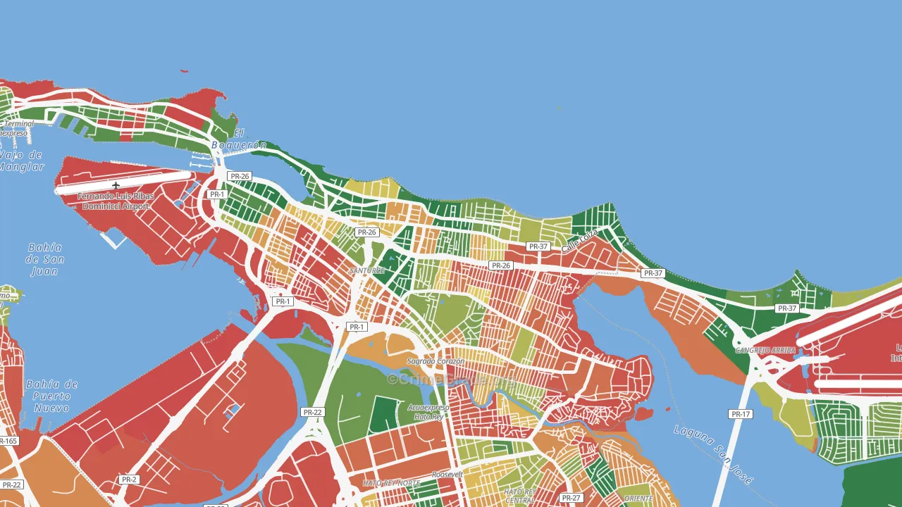 Machuchal, San Juan, PR Map of Vandalism Rates