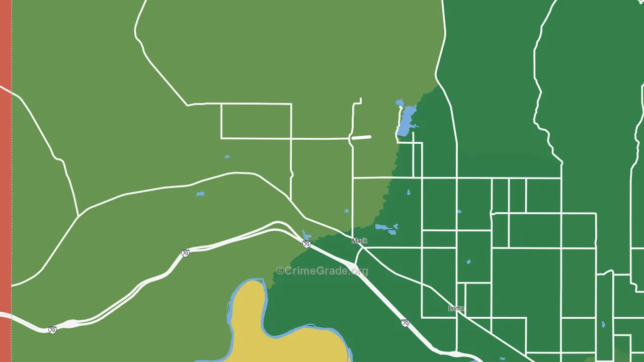 Mack, CO Map of Vandalism Rates