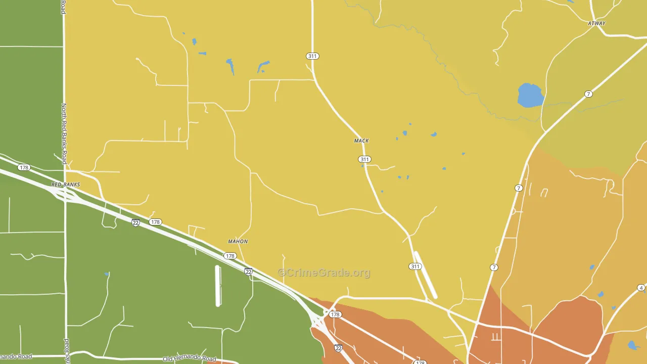 Mack, MS Map of Vandalism Rates