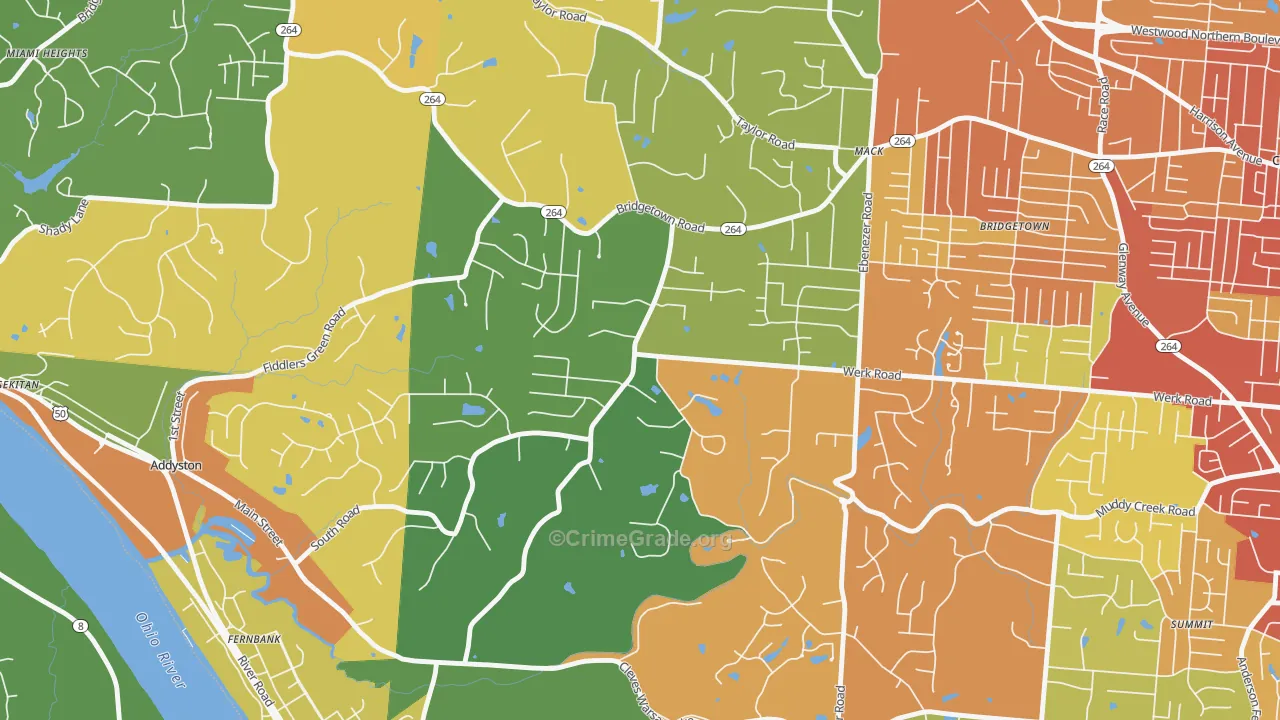 Mack South, Cincinnati, OH Map of Vandalism Rates