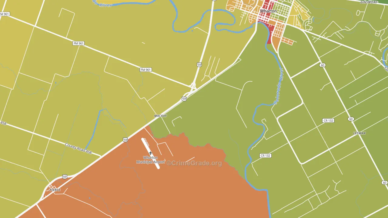 Mackay, TX Map of Vandalism Rates