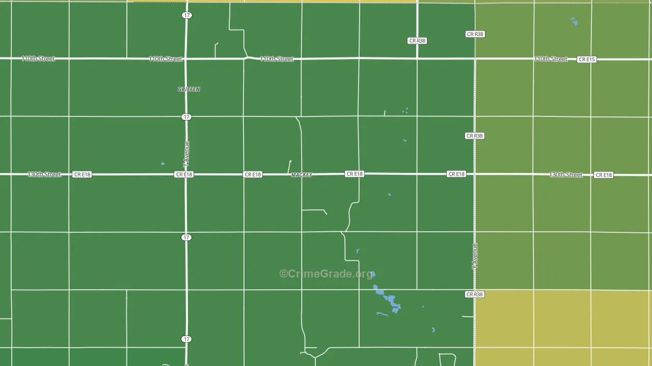 Mackey, IA Map of Vandalism Rates